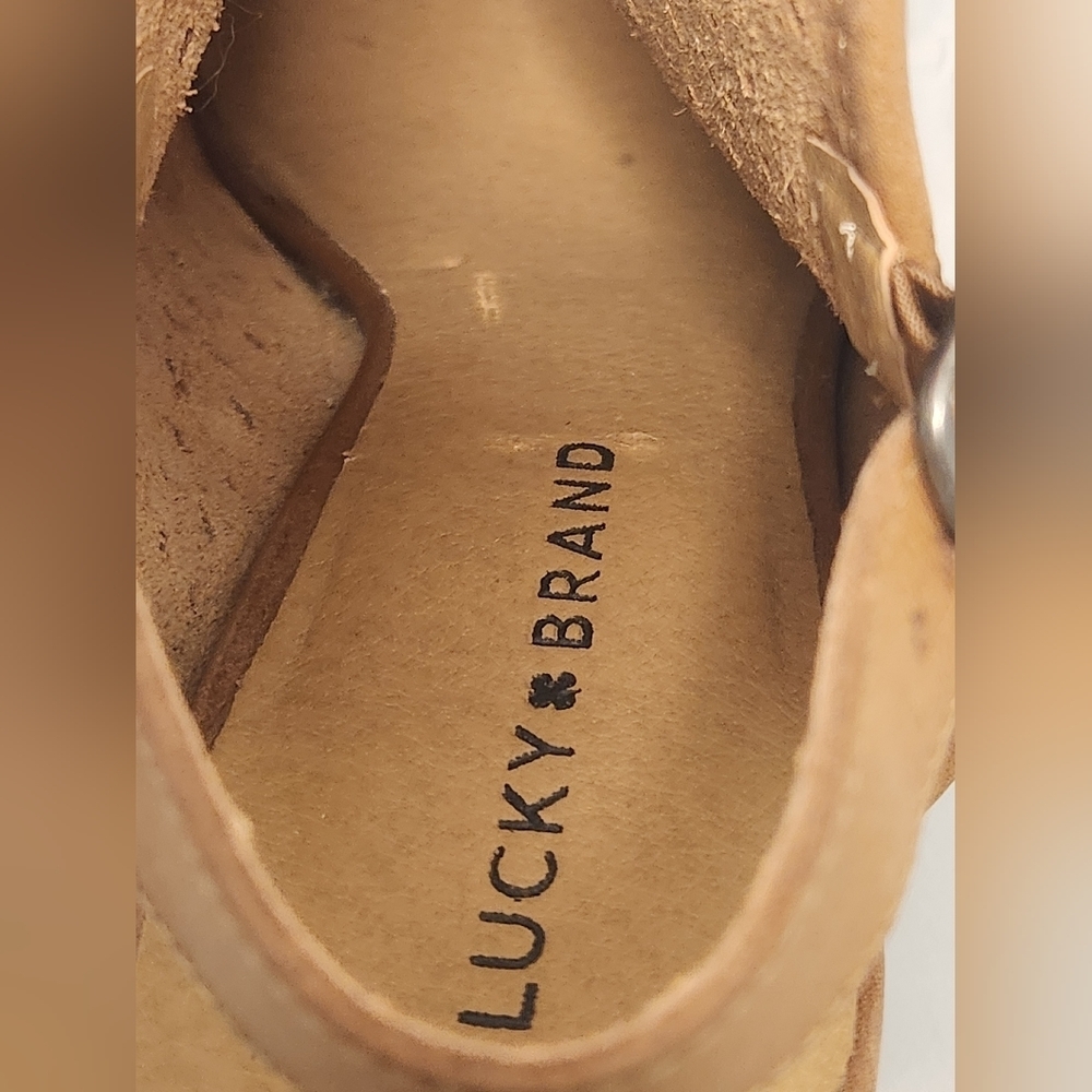 Lucky Brand Women’s 10 Hatoraa Slingback Peep Toe Sandal Heel - Picture 13 of 16